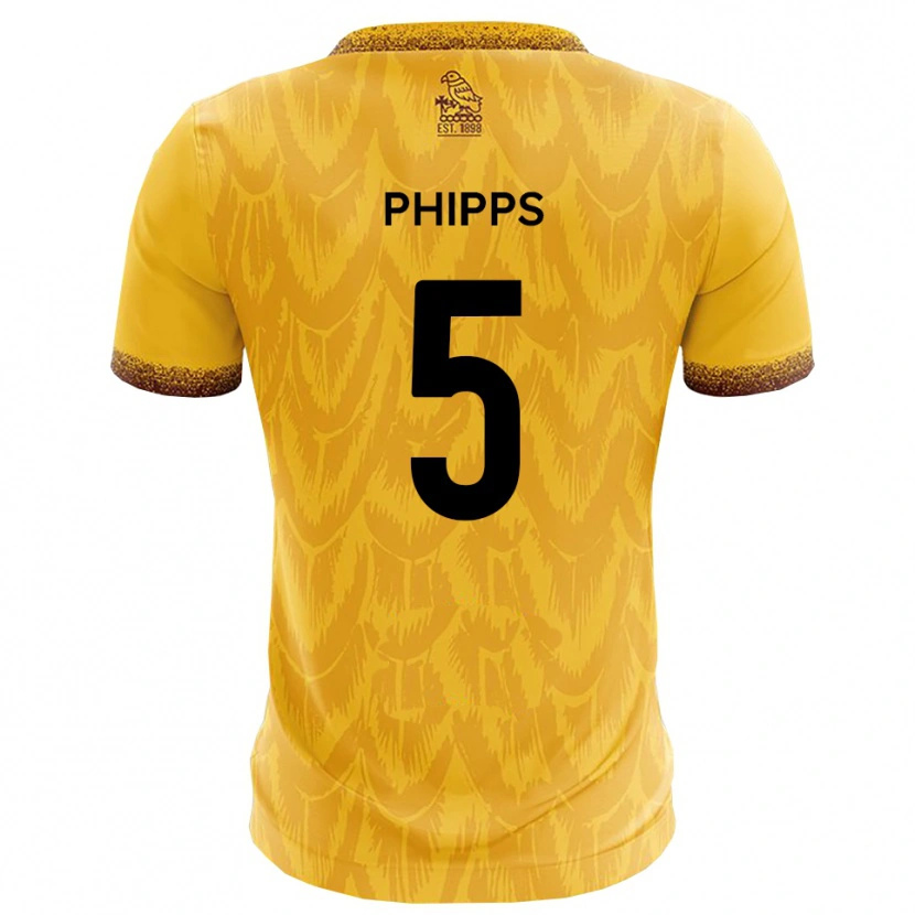 Danxen Women Harry Phipps #5 Yellow Brown Home Jersey 2025/26 T-Shirt