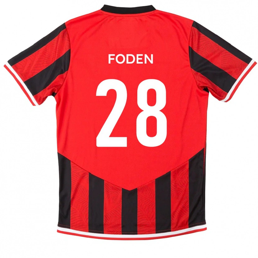Danxen Women Daniel Foden #28 Red Black Home Jersey 2025/26 T-Shirt