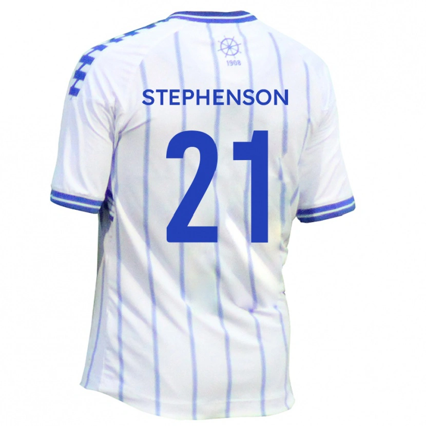 Danxen Women Louis Stephenson #21 White Blue Home Jersey 2025/26 T-Shirt