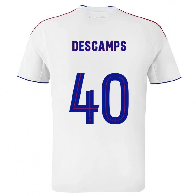 Danxen Women Rémy Descamps #40 White Red Home Jersey 2025/26 T-Shirt