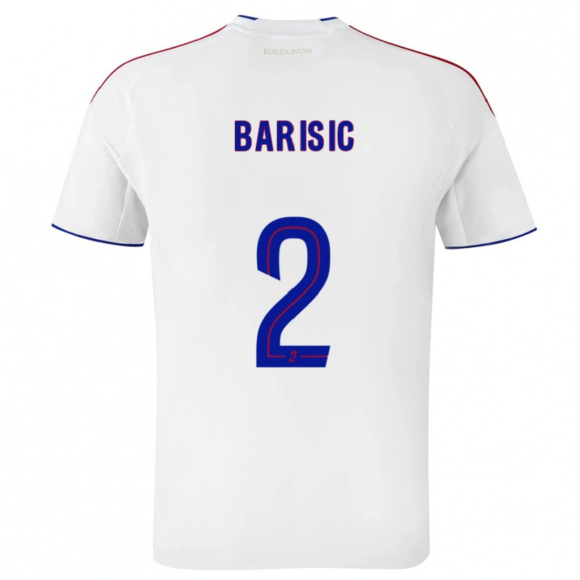 Danxen Women Téo Barišić #2 White Red Home Jersey 2025/26 T-Shirt
