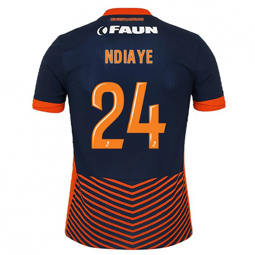 Danxen Women Junior Ndiaye #24 Midnight Blue Orange Home Jersey 2025/26 T-Shirt