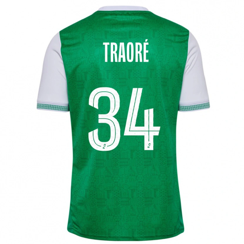 Danxen Women Lassana Traoré #34 Green White Home Jersey 2025/26 T-Shirt