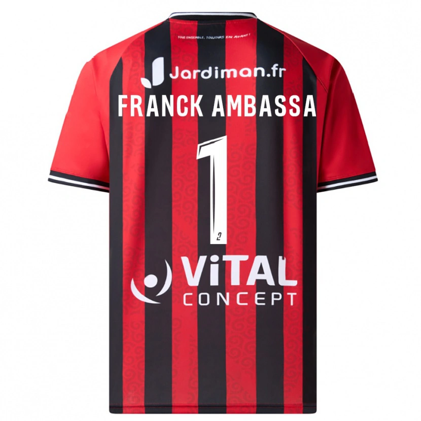 Danxen Women Gaspard Franck Ambassa #1 Red Black Home Jersey 2025/26 T-Shirt