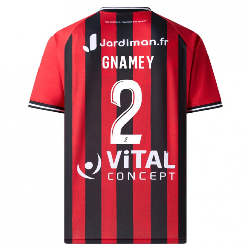 Danxen Women Servais Gnamey #2 Red Black Home Jersey 2025/26 T-Shirt
