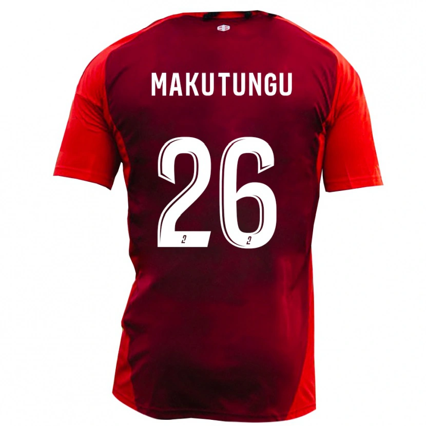 Danxen Women Cédric Makutungu #26 Red Burgundy Home Jersey 2025/26 T-Shirt