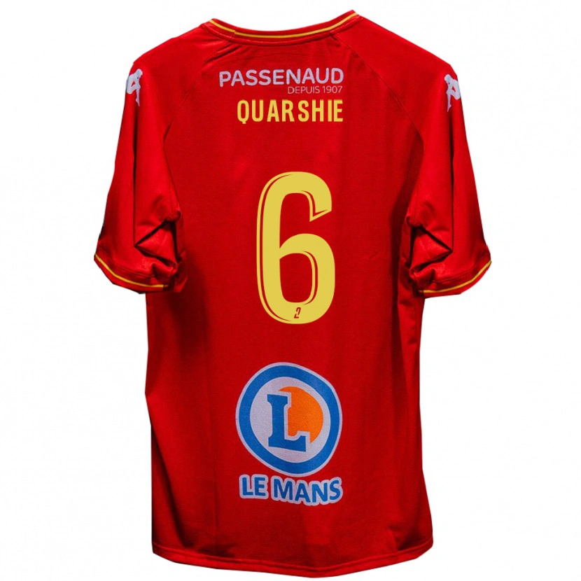 Danxen Women Edwin Quarshie #6 Red Yellow Home Jersey 2025/26 T-Shirt