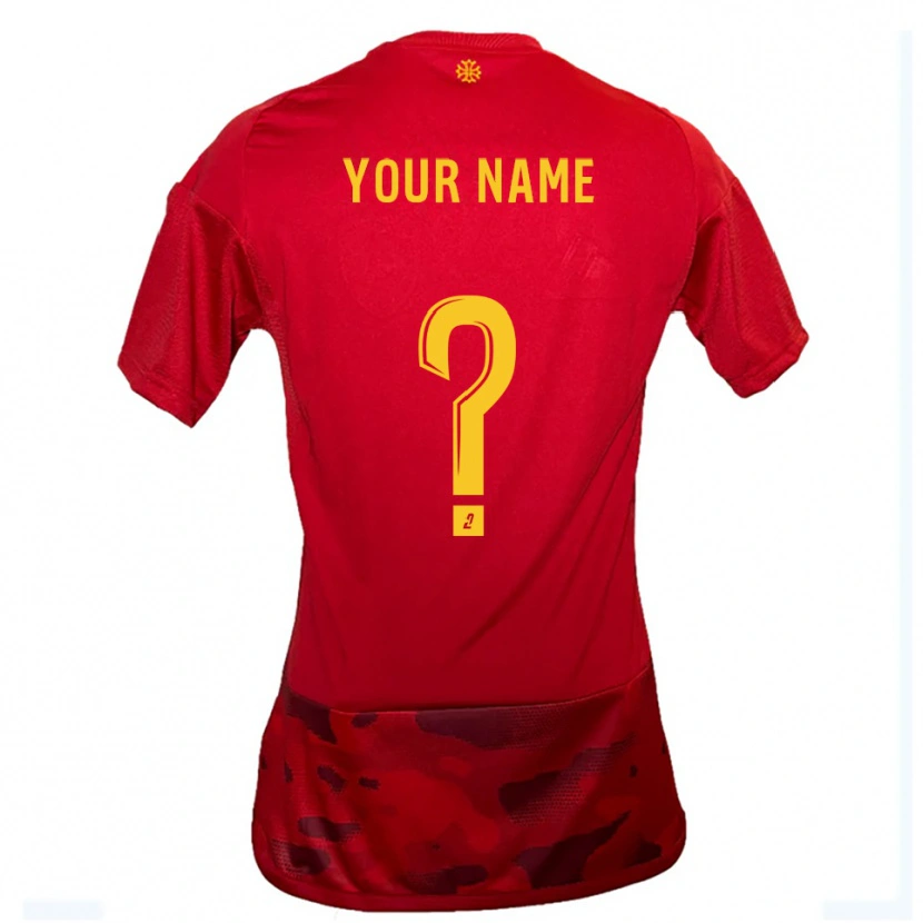 Danxen Women Your Name #0 Red Yellow Home Jersey 2025/26 T-Shirt