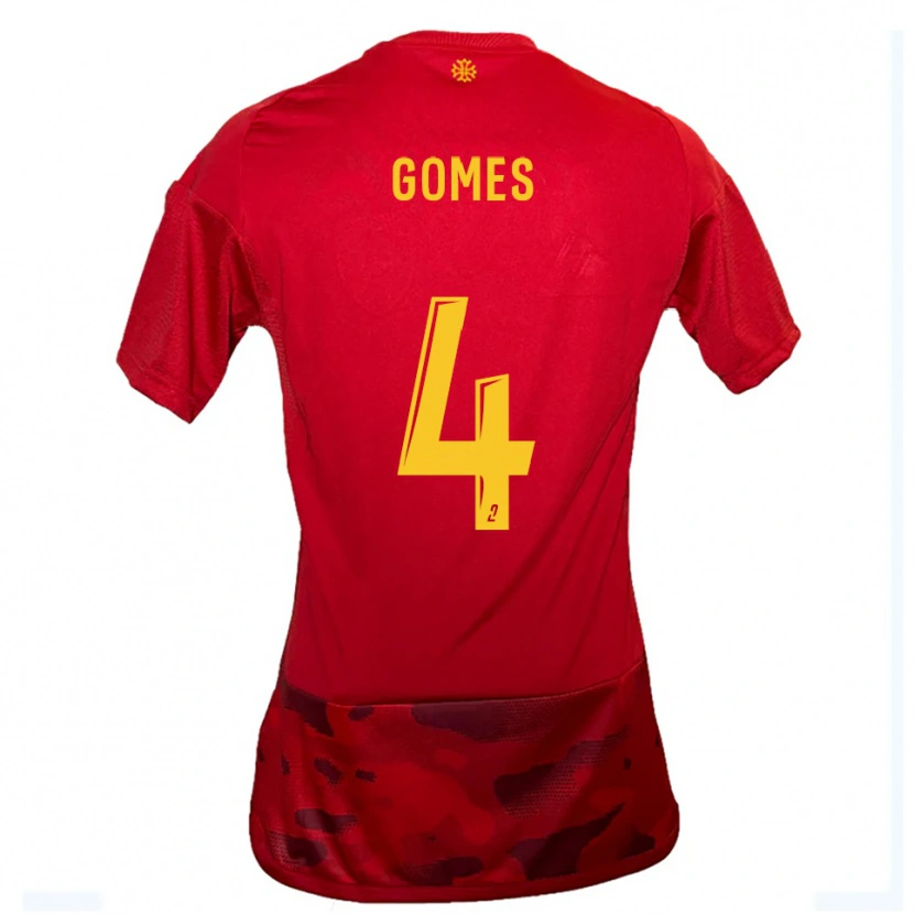 Danxen Women Paul Gomes #4 Red Yellow Home Jersey 2025/26 T-Shirt