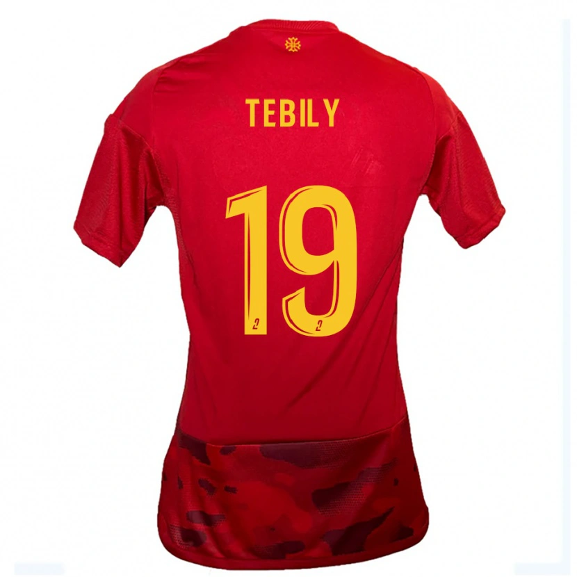 Danxen Women Hermann Tebily #19 Red Yellow Home Jersey 2025/26 T-Shirt