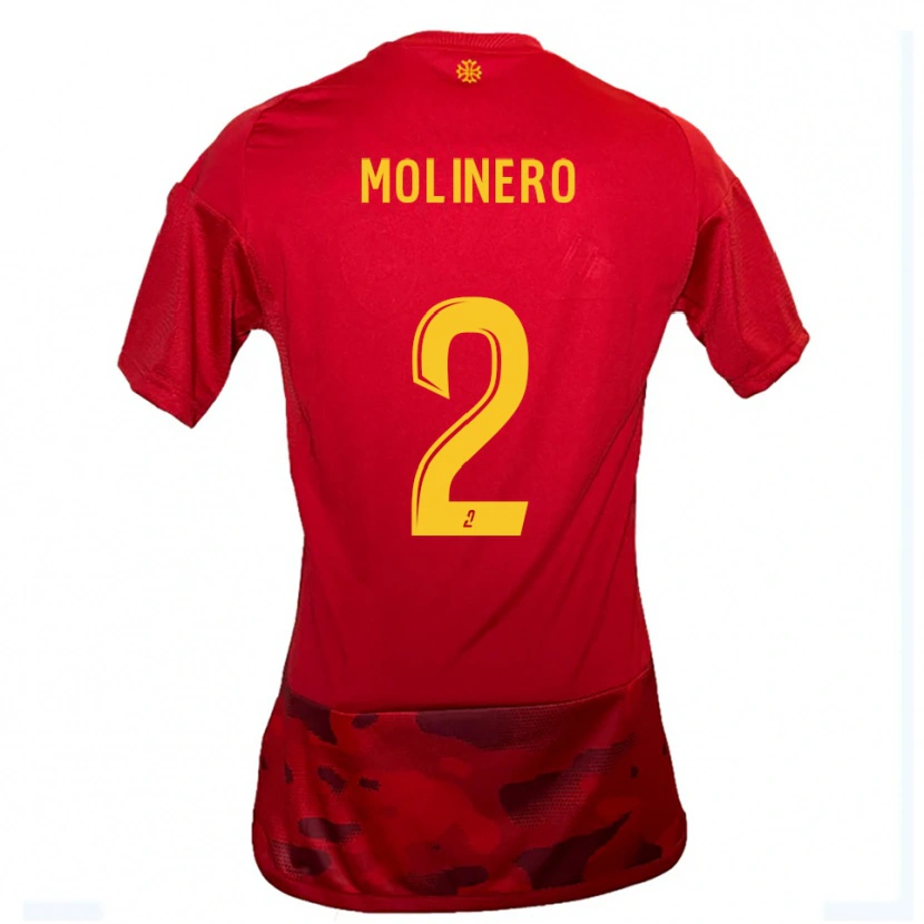 Danxen Women Leny Molinero #2 Red Yellow Home Jersey 2025/26 T-Shirt