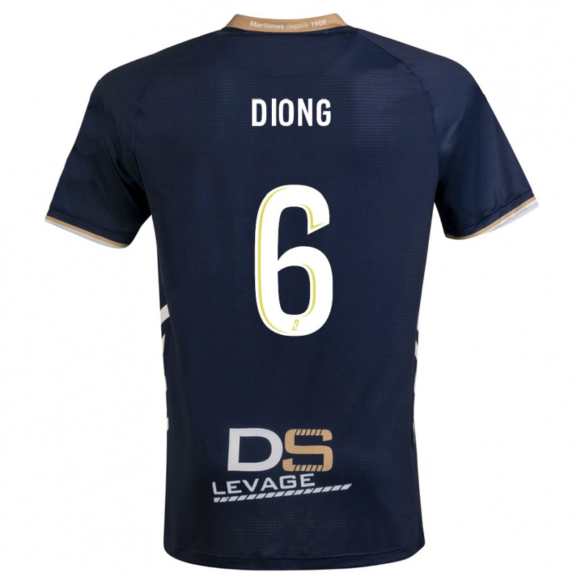 Danxen Women Pape Diong #6 Navy Gold Home Jersey 2025/26 T-Shirt
