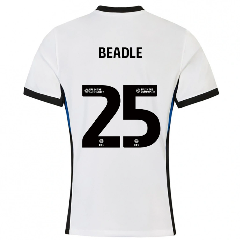 Danxen Women James Beadle #25 White Blue Away Jersey 2025/26 T-Shirt