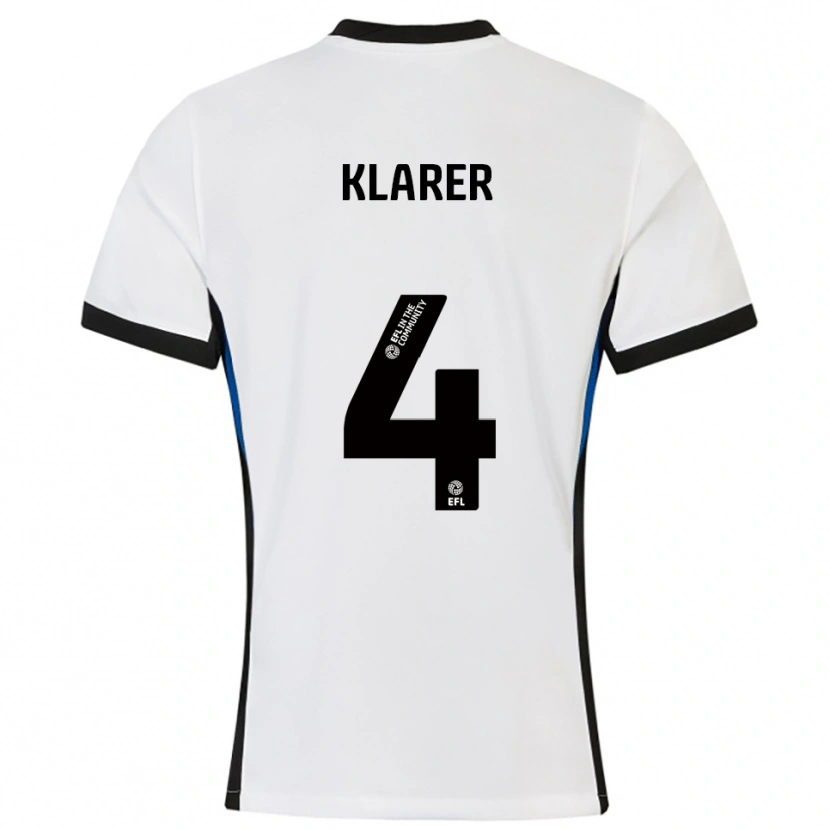 Danxen Women Christoph Klarer #4 White Blue Away Jersey 2025/26 T-Shirt
