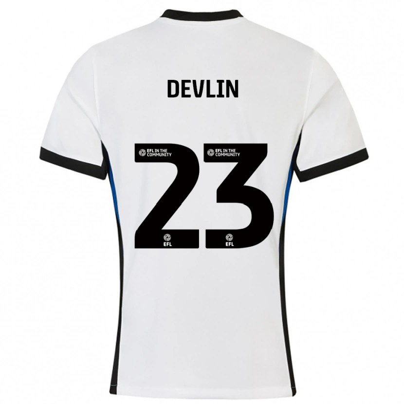 Danxen Women Charlotte Devlin #23 White Blue Away Jersey 2025/26 T-Shirt