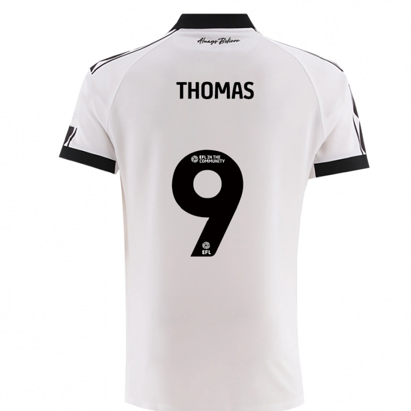 Danxen Women Olly Thomas #9 White Black Away Jersey 2025/26 T-Shirt