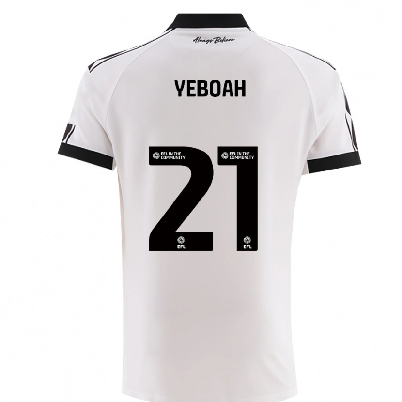 Danxen Women Ephraim Yeboah #21 White Black Away Jersey 2025/26 T-Shirt