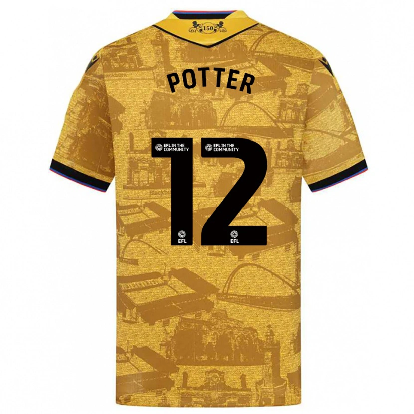 Danxen Women Aaron Potter #12 Gold Black Away Jersey 2025/26 T-Shirt