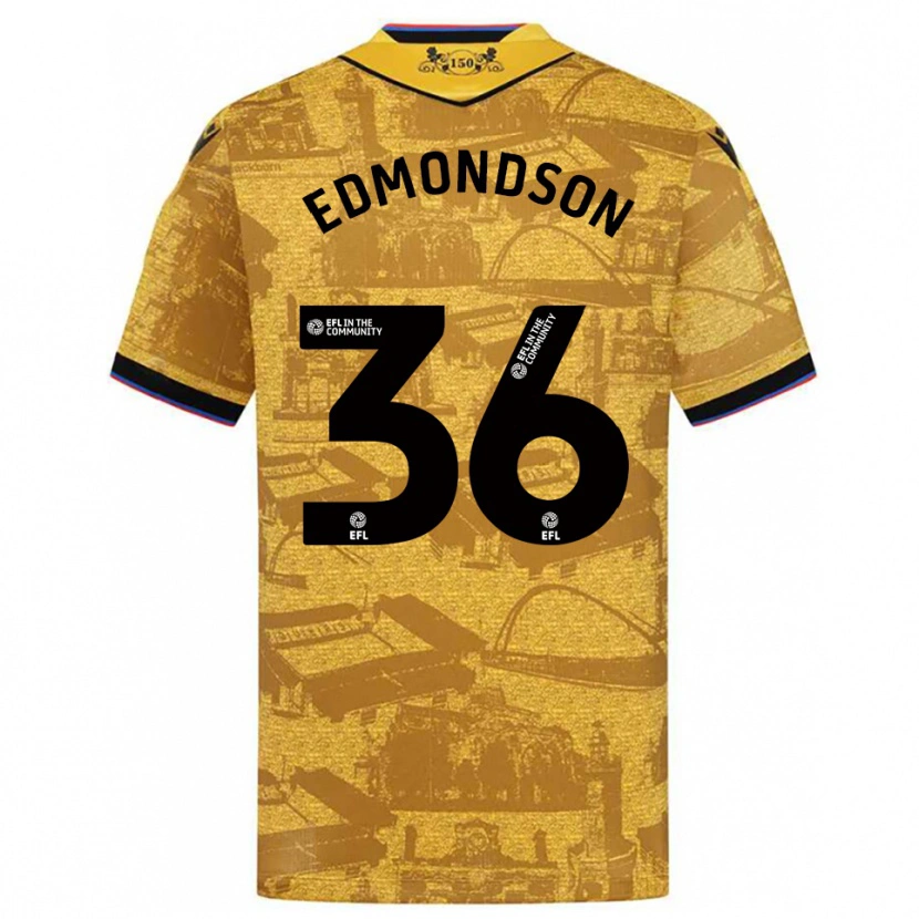 Danxen Women James Edmondson #36 Gold Black Away Jersey 2025/26 T-Shirt