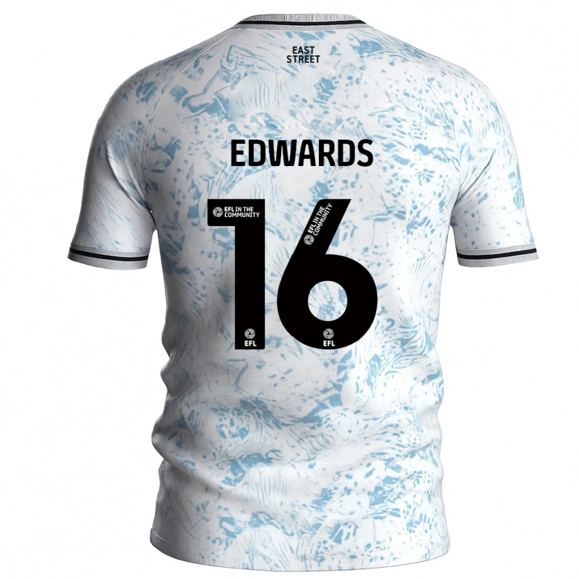 Danxen Women Josh Edwards #16 White Sky Blue Away Jersey 2025/26 T-Shirt