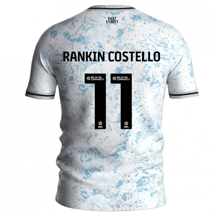 Danxen Women Joe Rankin-Costello #11 White Sky Blue Away Jersey 2025/26 T-Shirt