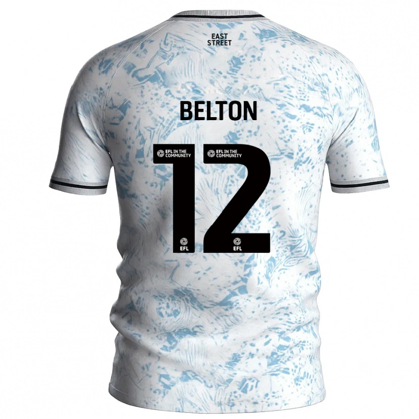 Danxen Women Jack Belton #12 White Sky Blue Away Jersey 2025/26 T-Shirt
