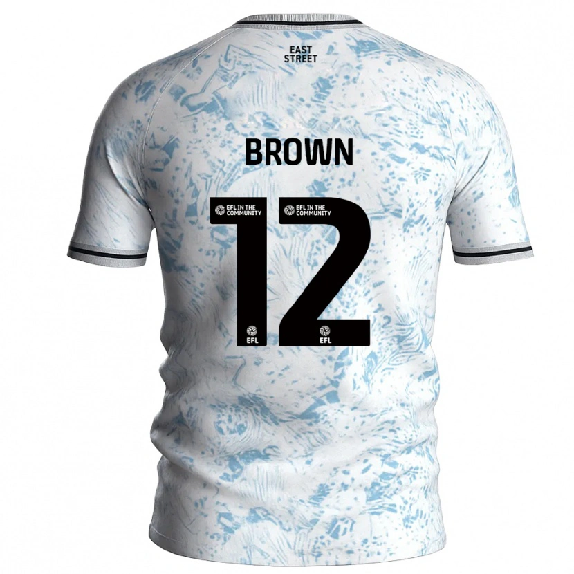 Danxen Women Ethan Brown #12 White Sky Blue Away Jersey 2025/26 T-Shirt