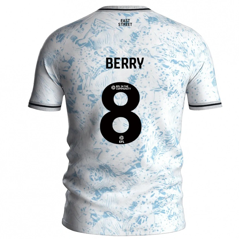 Danxen Women Luke Berry #8 White Sky Blue Away Jersey 2025/26 T-Shirt