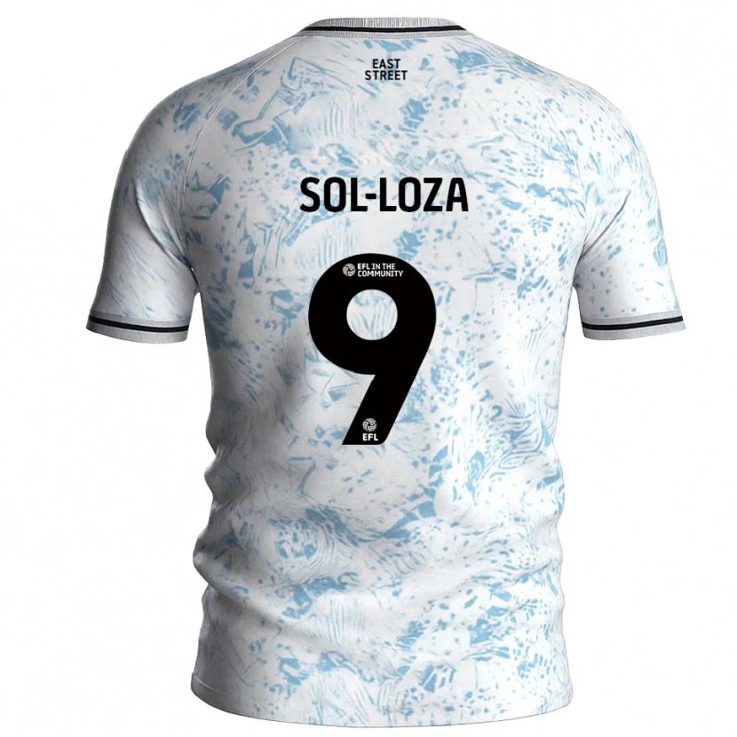 Danxen Women Emmanuel Sol-Loza #9 White Sky Blue Away Jersey 2025/26 T-Shirt