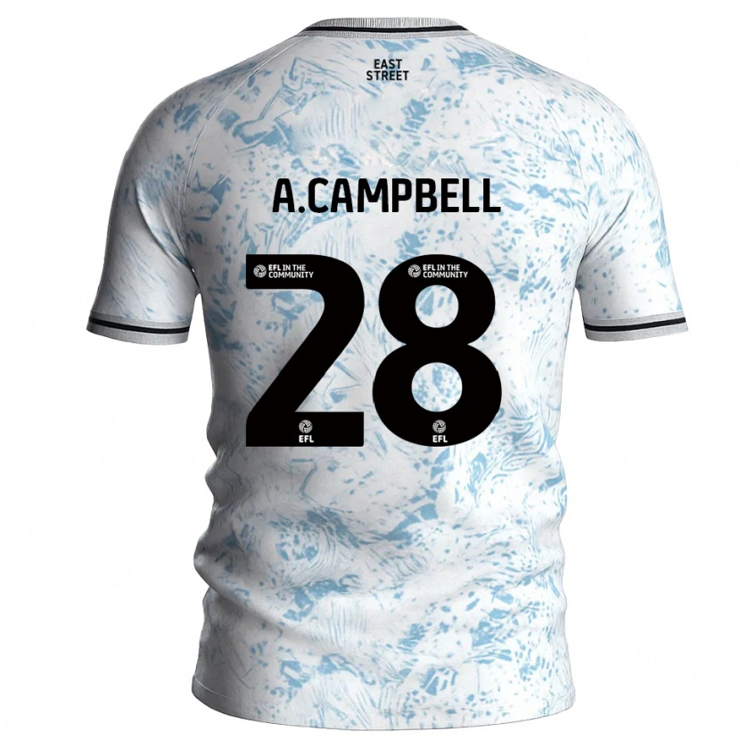 Danxen Women Allan Campbell #28 White Sky Blue Away Jersey 2025/26 T-Shirt