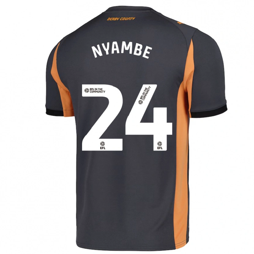 Danxen Women Ryan Nyambe #24 Gray Orange Black Away Jersey 2025/26 T-Shirt
