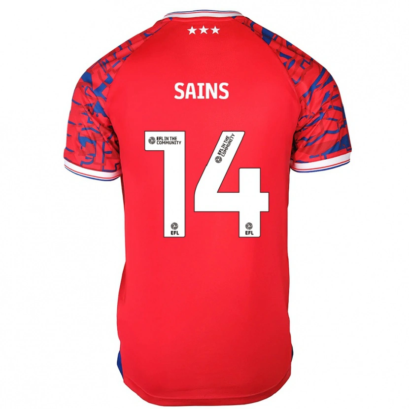 Danxen Women Bobby Sains #14 Red Blue Away Jersey 2025/26 T-Shirt