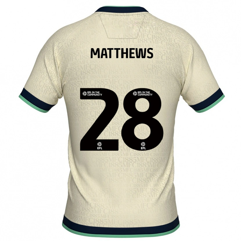 Danxen Women Ajay Matthews #28 Champagne Navy Away Jersey 2025/26 T-Shirt