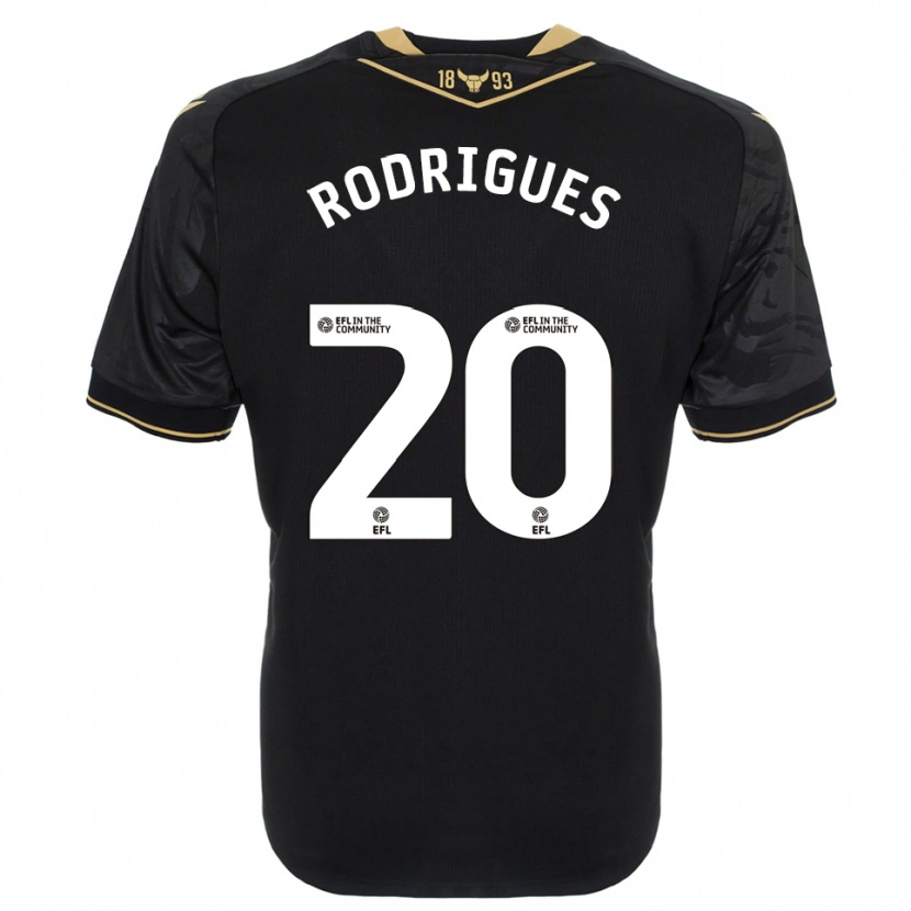 Danxen Women Rúben Rodrigues #20 Black Gold Away Jersey 2025/26 T-Shirt