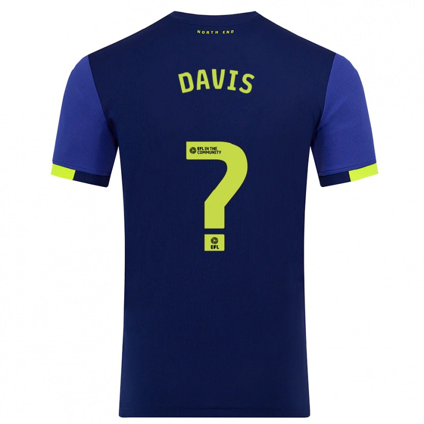 Danxen Women Tommy Davis #0 Navy Yellow Away Jersey 2025/26 T-Shirt