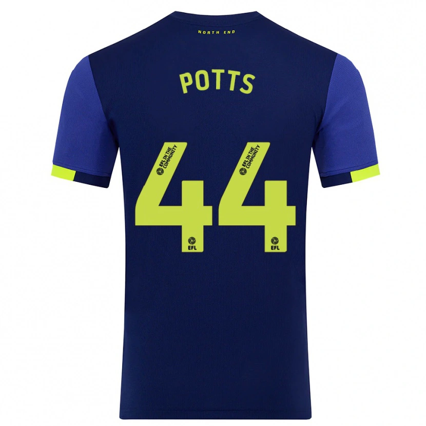 Danxen Women Brad Potts #44 Navy Yellow Away Jersey 2025/26 T-Shirt