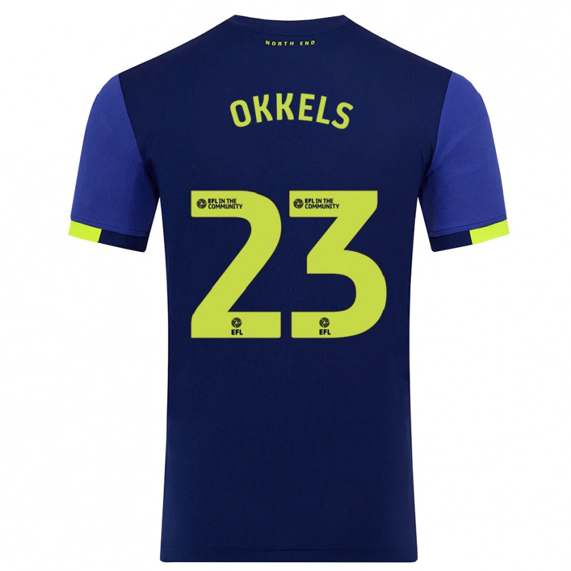 Danxen Women Jeppe Okkels #23 Navy Yellow Away Jersey 2025/26 T-Shirt