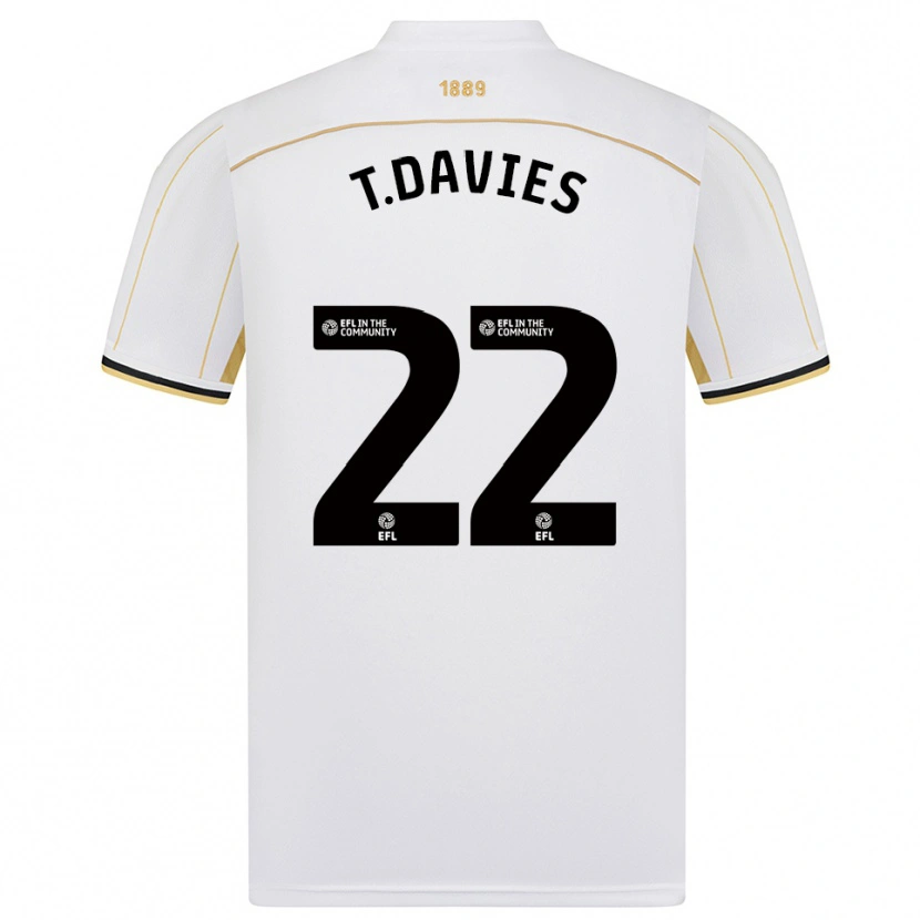 Danxen Women Tom Davies #22 White Gold Away Jersey 2025/26 T-Shirt