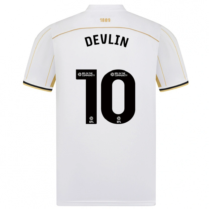 Danxen Women Charlie Devlin #10 White Gold Away Jersey 2025/26 T-Shirt