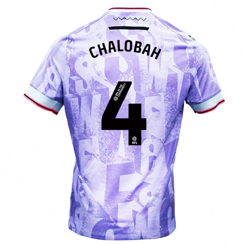 Danxen Women Nathaniel Chalobah #4 Lilac White Away Jersey 2025/26 T-Shirt