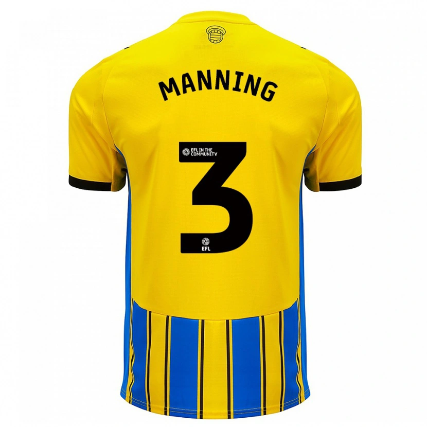 Danxen Women Ryan Manning #3 Blue Yellow Away Jersey 2025/26 T-Shirt