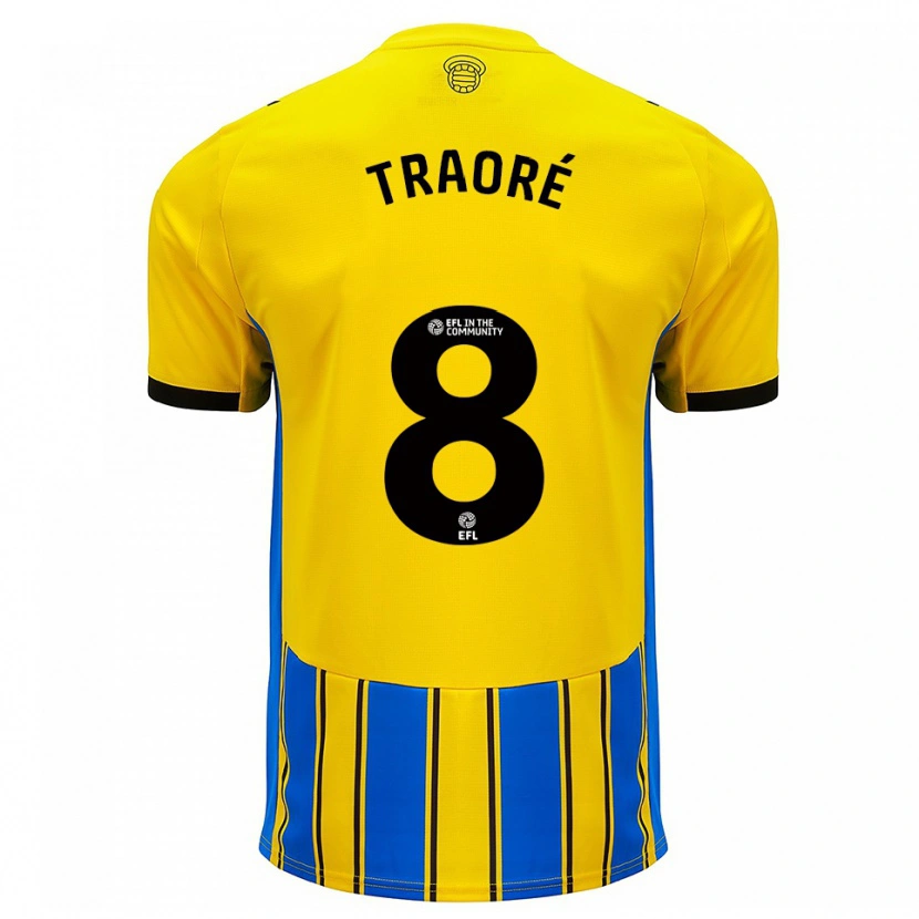 Danxen Women Daouda Traoré #8 Blue Yellow Away Jersey 2025/26 T-Shirt