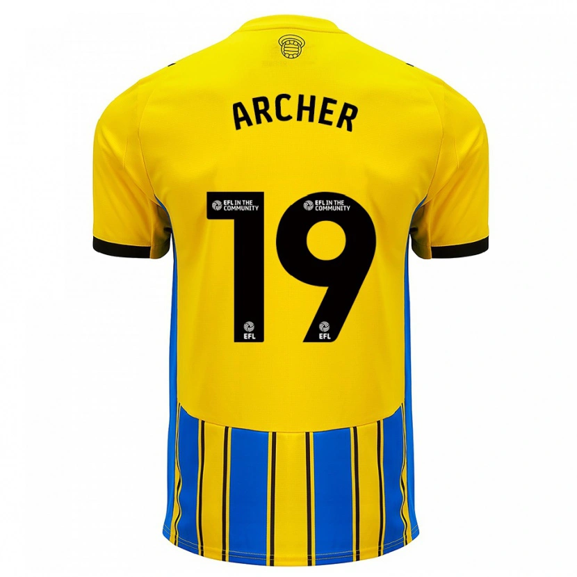 Danxen Women Cameron Archer #19 Blue Yellow Away Jersey 2025/26 T-Shirt