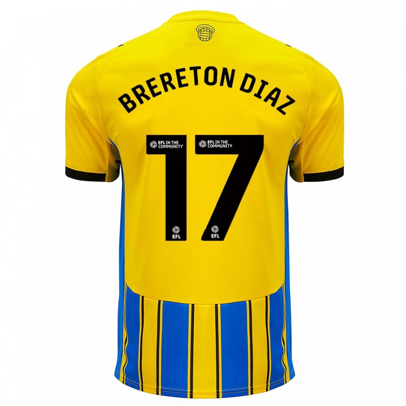 Danxen Women Ben Brereton Díaz #17 Blue Yellow Away Jersey 2025/26 T-Shirt