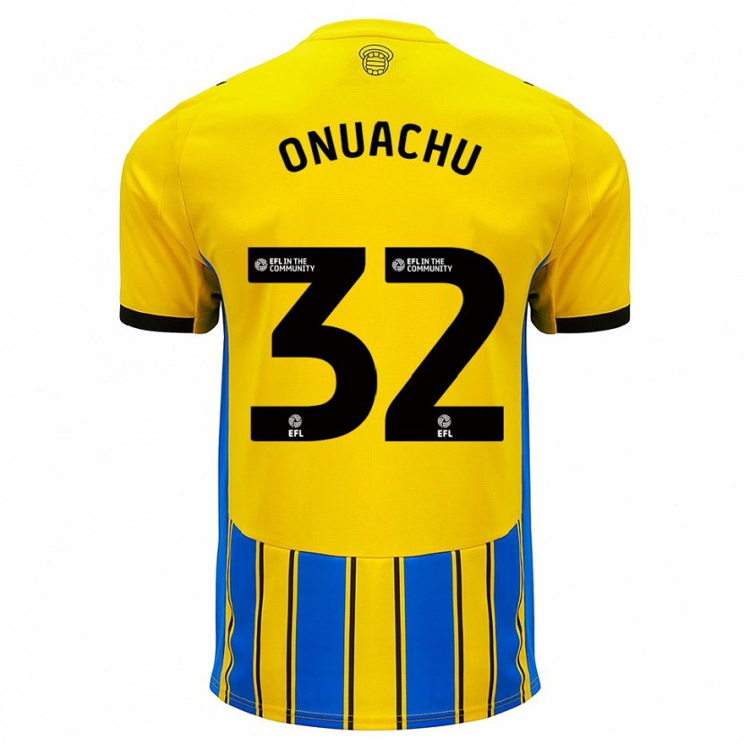 Danxen Women Paul Onuachu #32 Blue Yellow Away Jersey 2025/26 T-Shirt