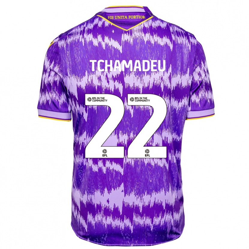 Danxen Women Junior Tchamadeu #22 Purple Yellow Away Jersey 2025/26 T-Shirt