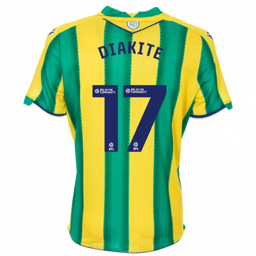 Danxen Women Ousmane Diakité #17 Yellow Green Away Jersey 2025/26 T-Shirt