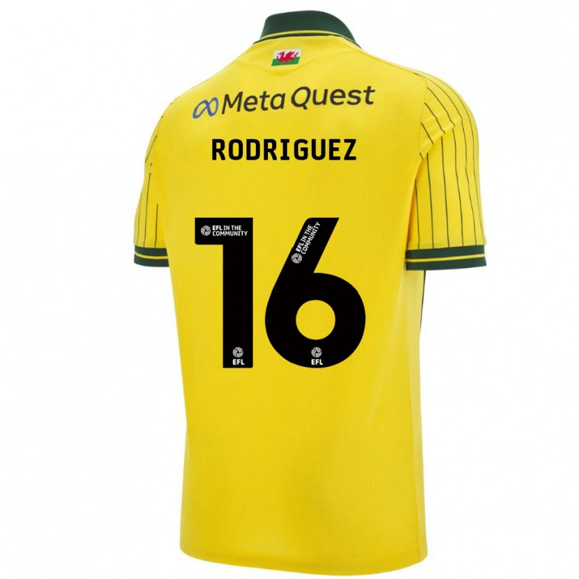 Danxen Women Jay Rodríguez #16 Yellow Green Away Jersey 2025/26 T-Shirt