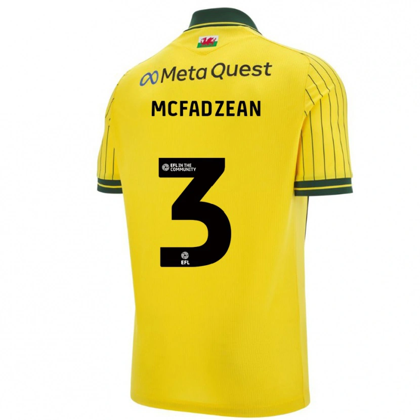Danxen Women Callum Mcfadzean #3 Yellow Green Away Jersey 2025/26 T-Shirt