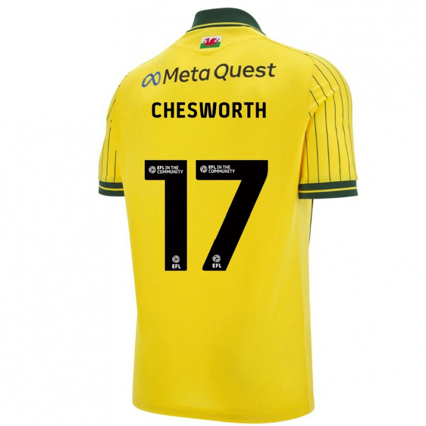 Danxen Women Samuel Chesworth #17 Yellow Green Away Jersey 2025/26 T-Shirt